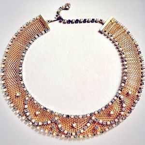 Signed Hobe Vintage Mesh Gold Collar Necklace…stunning